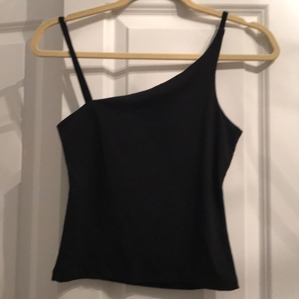 Black Asymmetrical Crop Top